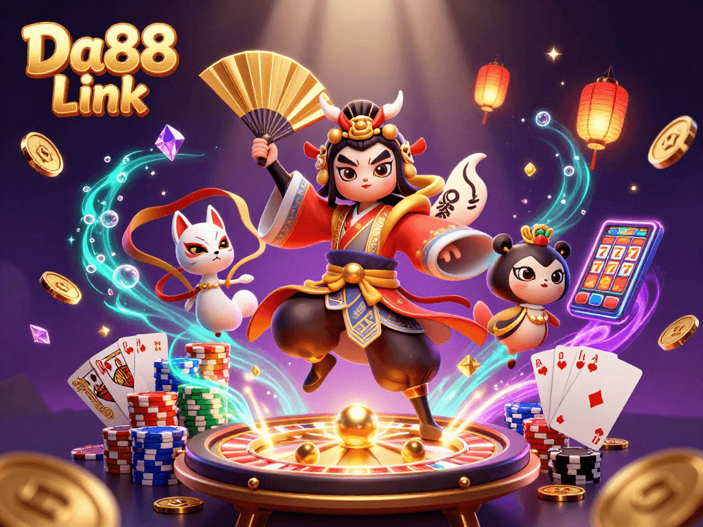 Play and win with Da88 Link, experiencing exciting games and grand jackpots in vibrant 3D.