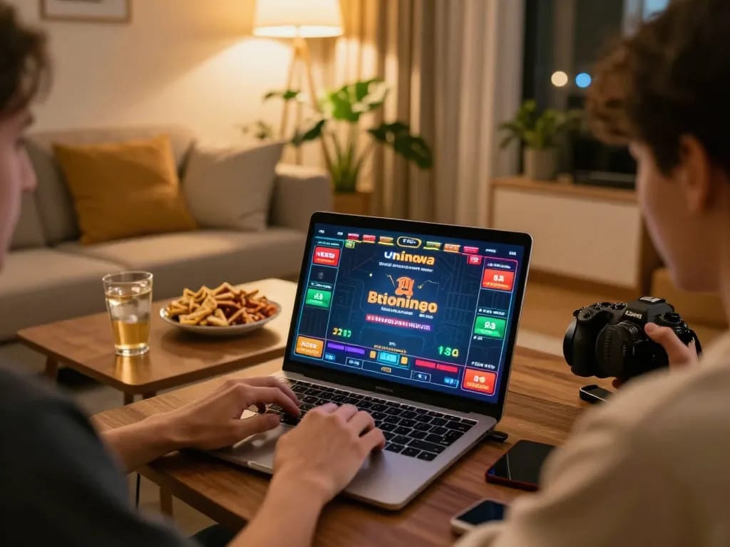Engaging in taixiuonlinego online gaming at home with laptop showing live dealer game.