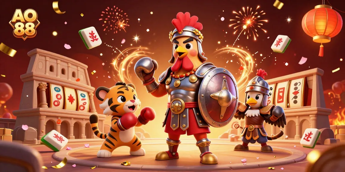 Engage with the thrilling world of AO 88 through a vibrant 3D illustration of casino gaming.