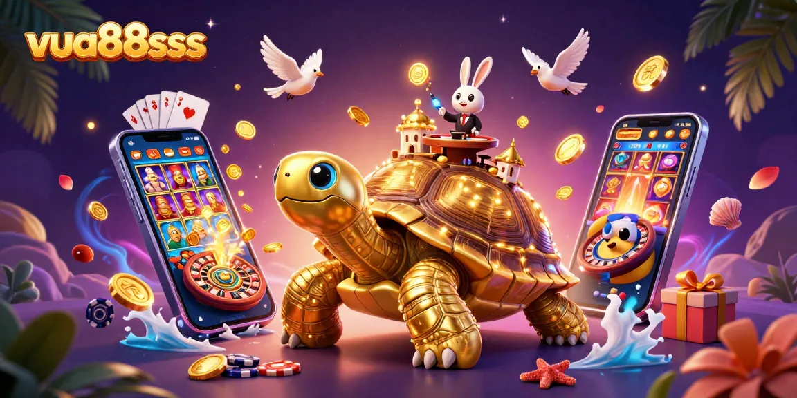 Experience thrilling wins with vua88sss, a vibrant 3D casino scene showcasing action-packed gaming elements.