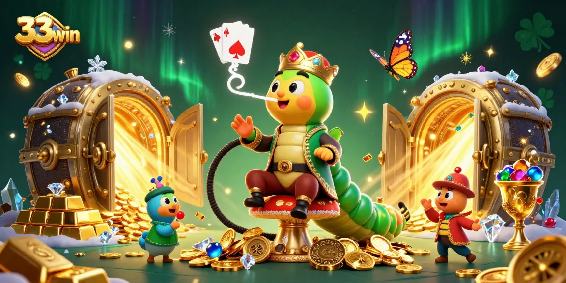 Engage with 33win's vibrant casino-themed world and vibrant characters illustrating exciting gambling dynamics.