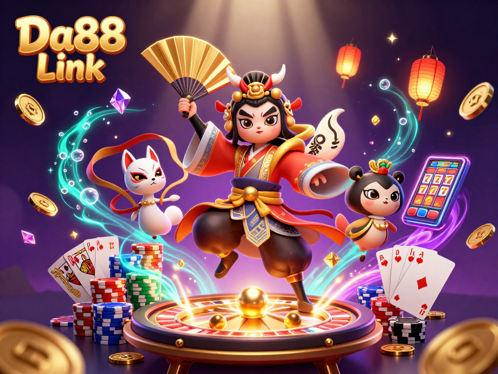 Play and win with Da88 Link, experiencing exciting games and grand jackpots in vibrant 3D.