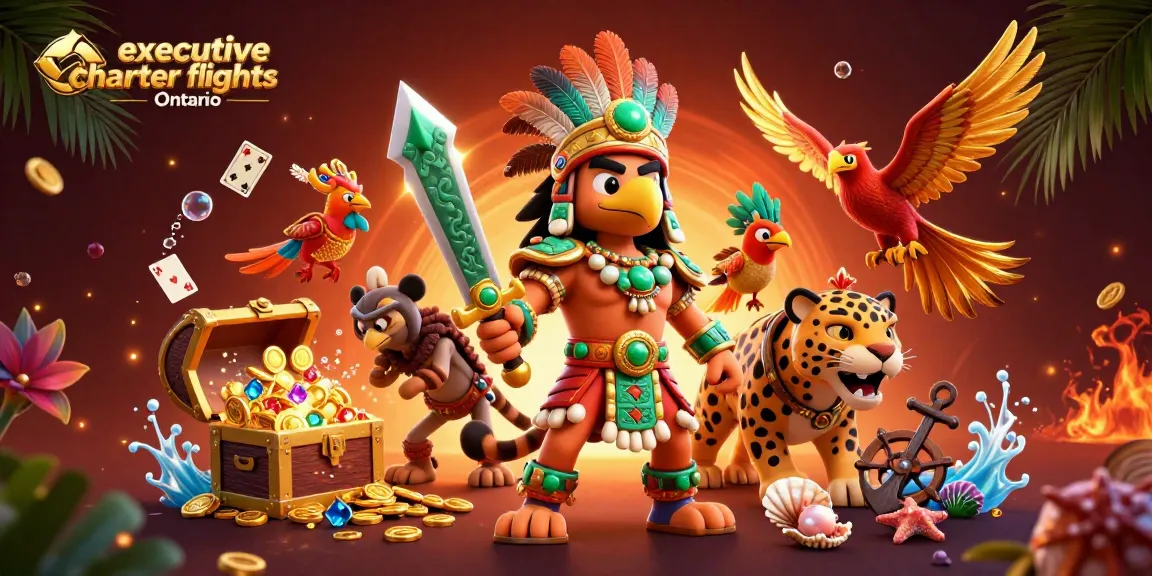 Engage with executive charter flights Ontario amidst dynamic casino elements and vibrant characters.