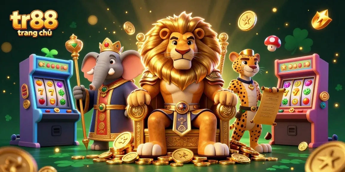 Engage with thrilling games on tr88 trang chủ featuring an epic casino scene with vibrant characters and elements.