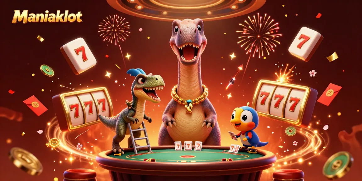 Experience the thrill of Maniakslot with whimsical casino characters and vibrant game elements.