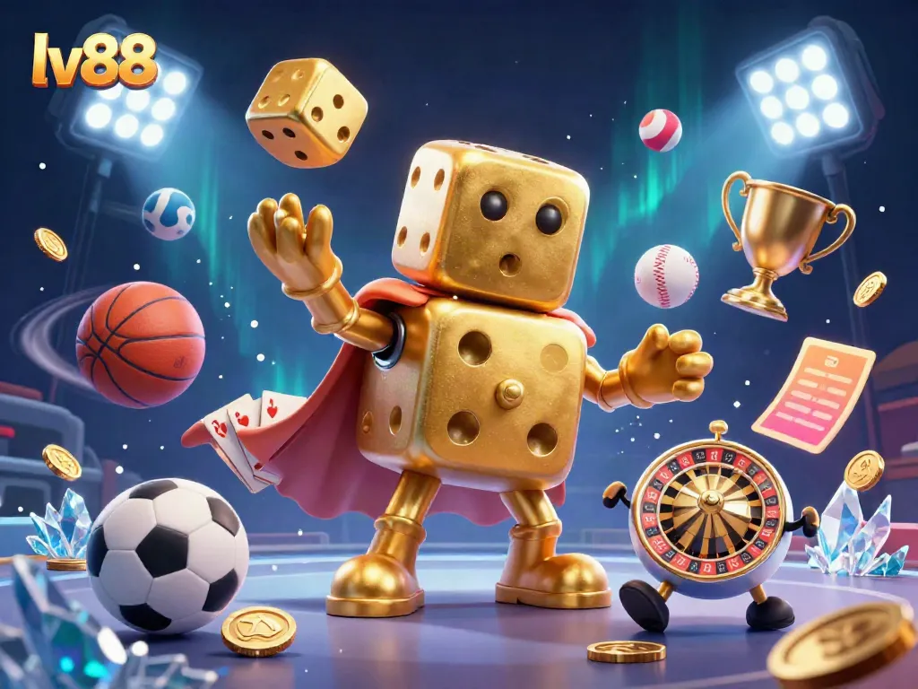 Experience excitement with LV88’s golden dice golem and dynamic sports betting elements.