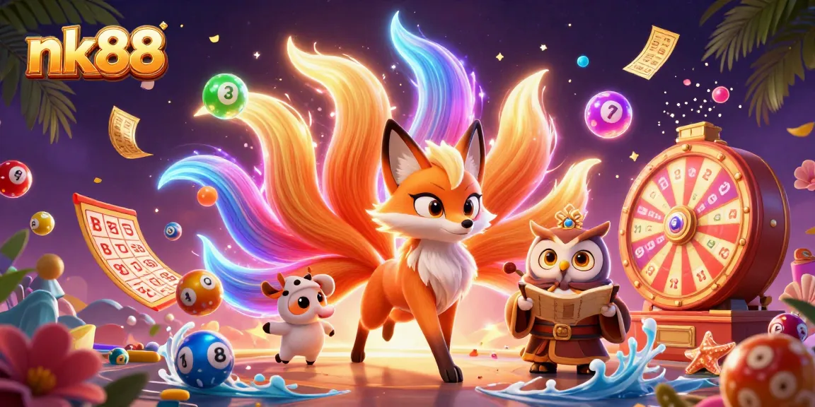 Engage in thrilling lottery fun with nk88's vibrant colorful elements and winning symbols!
