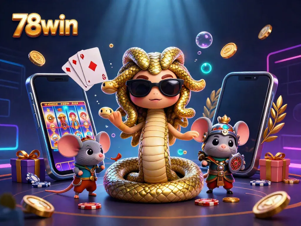 Play thrilling games at 78win with Medusa, a playful warrior mouse, and exciting casino elements.