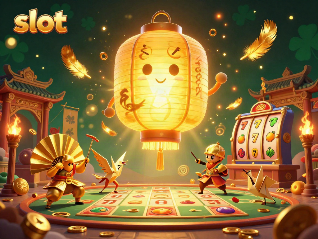 Engage with thrilling slot adventures featuring a golden lantern spirit and warriors.