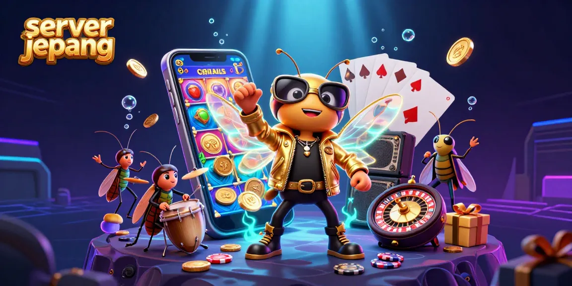 Experience thrilling gameplay with server jepang slot dynamics amidst a lively 3D cartoon casino scene.