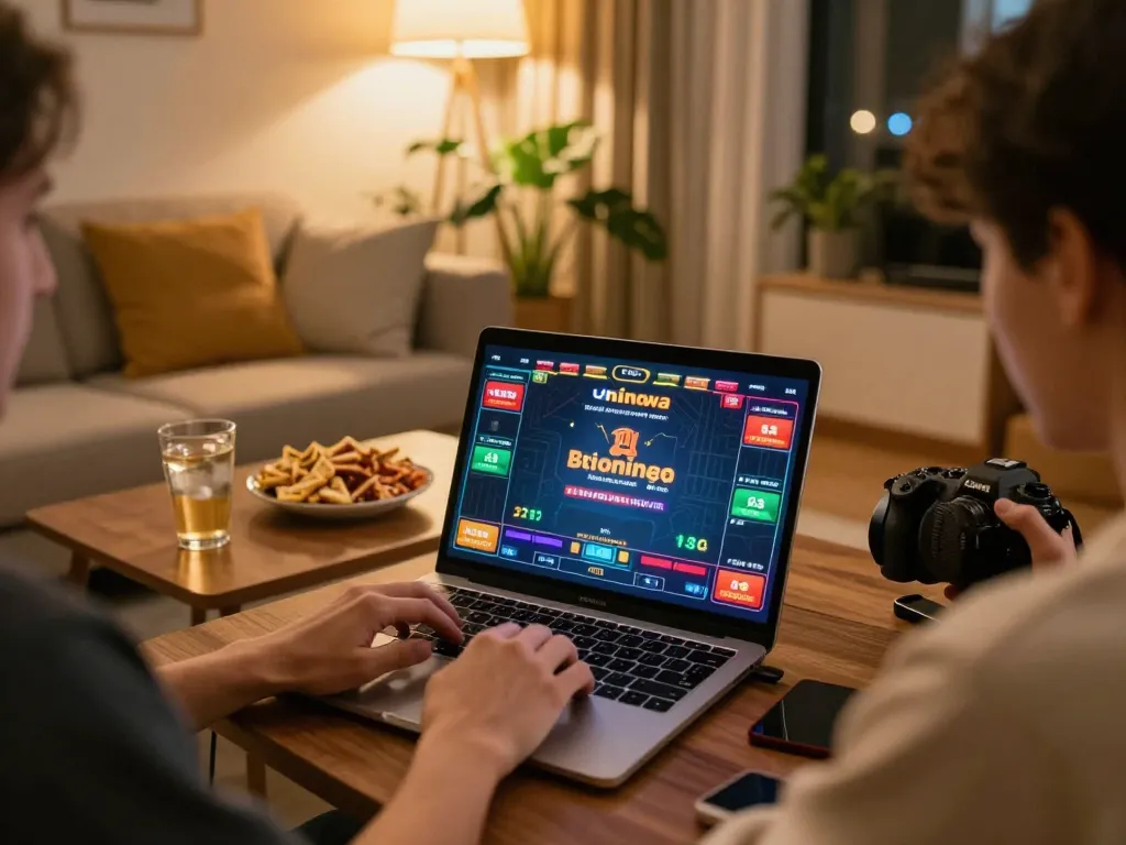 Engaging in taixiuonlinego online gaming at home with laptop showing live dealer game.