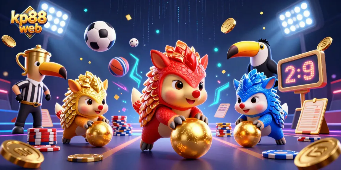 Experience the dynamic action of kp88 web with colorful pangolins competing in a dazzling casino environment.