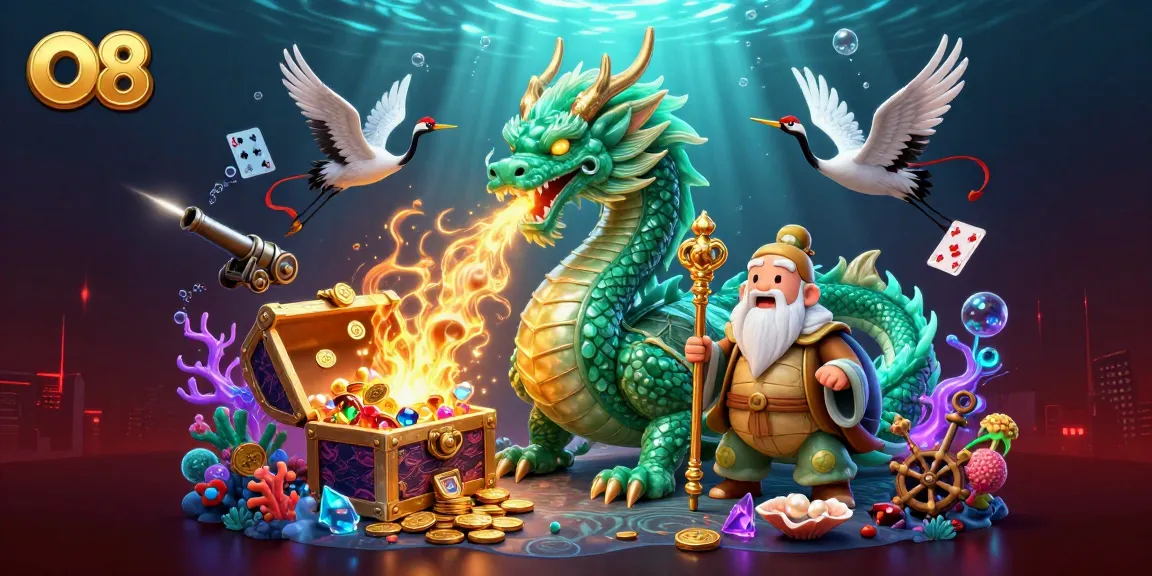 Experience O8's thrilling gambling world with a powerful emerald dragon and lucky cranes.