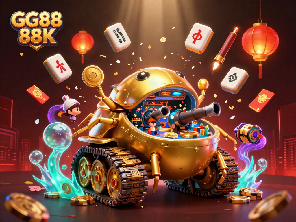 Experience the excitement of GG88 88K with a vibrant casino scene from a golden beetle tank.