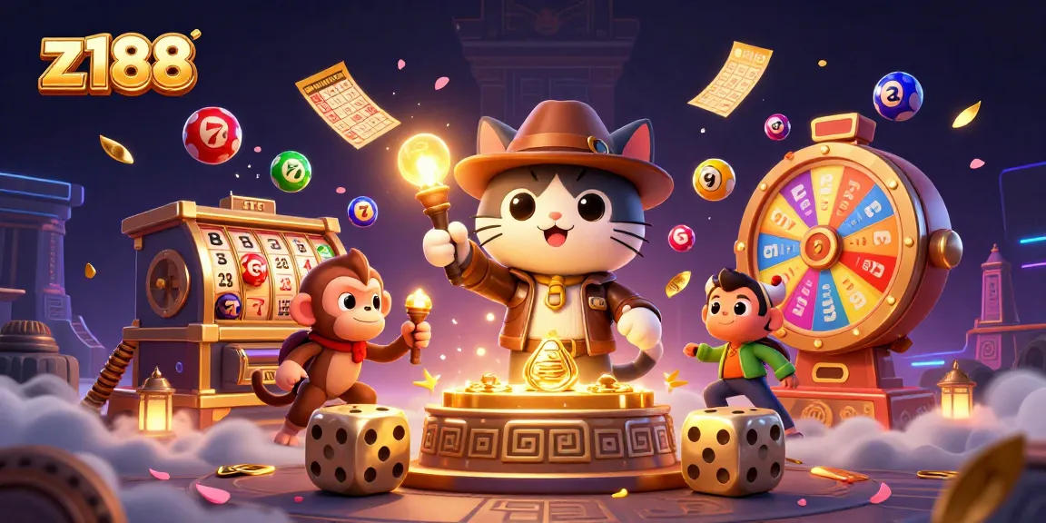 Z188 casino enthusiasts enjoying a vibrant slot game adventure with dynamic visuals and exciting prizes