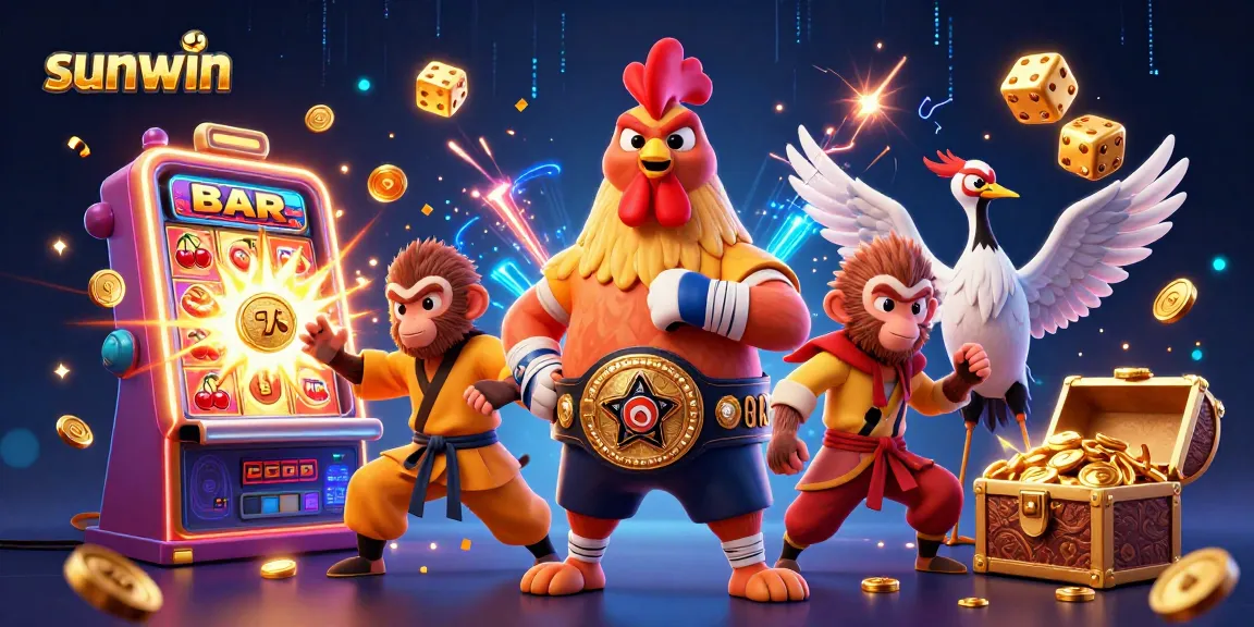 Experience the excitement of sunwin with vibrant characters and dynamic casino elements.