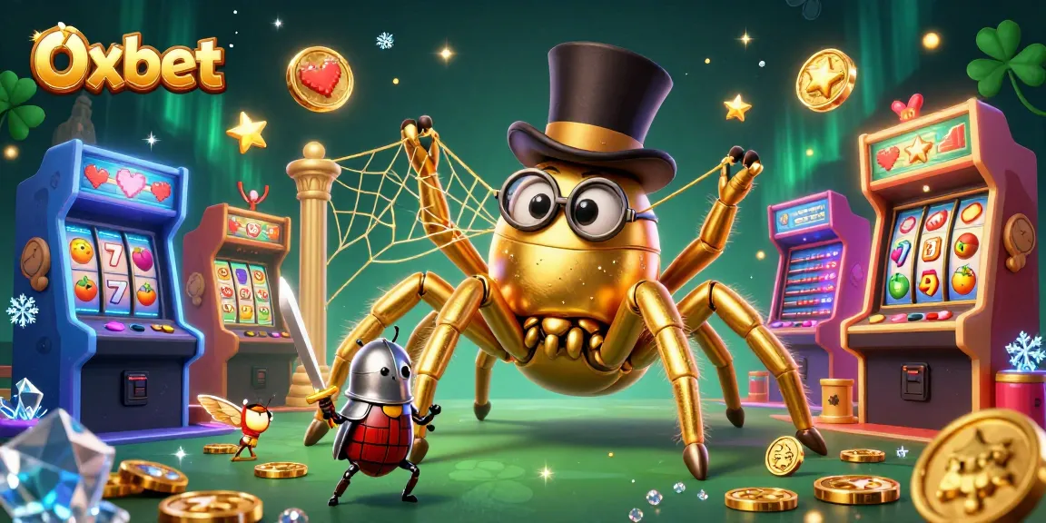 Engage in thrilling gameplay with Oxbet featuring a lavish casino scene with unique characters and elements.
