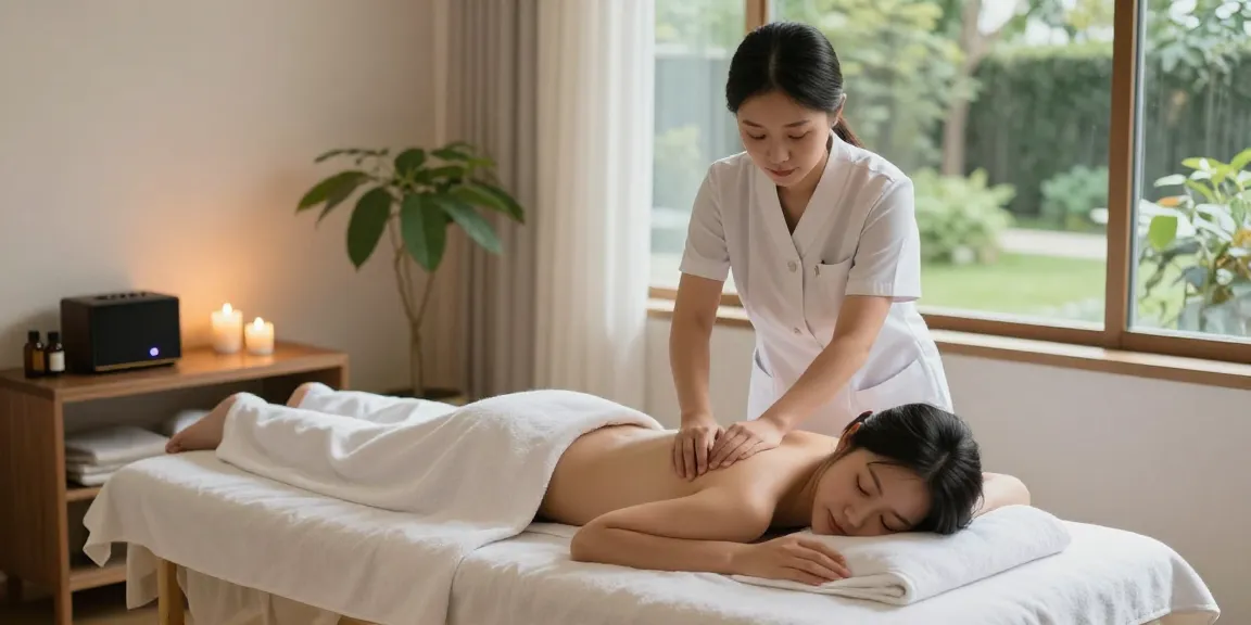 Relaxing 화성출장마사지 experience with a professional therapist in a serene home environment.