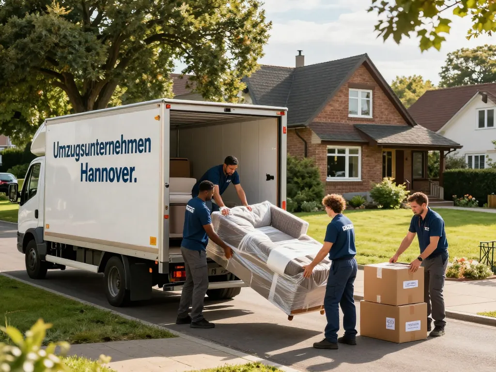 Professionelles Umzugsteam von Umzugsunternehmen Hannover lädt Möbel in einen Lkw und sorgt für einen stressfreien Umzug.