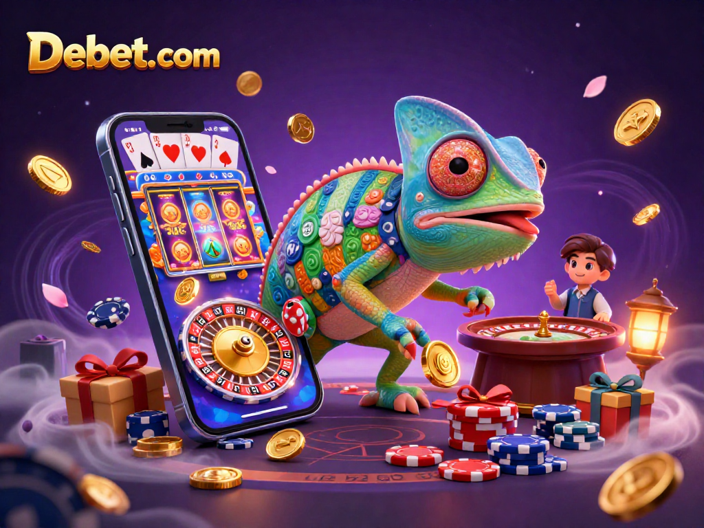 Experience thrilling wins at Debet. com with colorful slots and vibrant gaming elements.