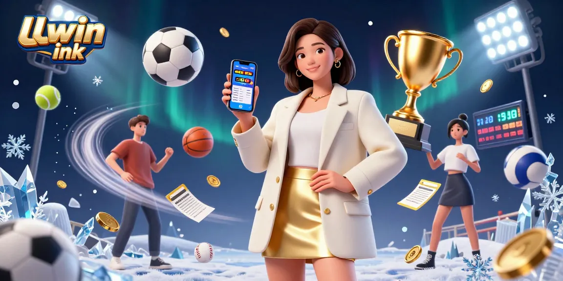 Experience high-stakes sports betting with LLwin ink in a vibrant, immersive 3D scene.