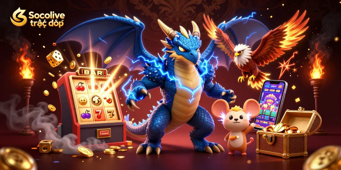 Socolive trực tiếp delivers thrilling moments in a vibrant casino scene filled with excitement and golden winnings.