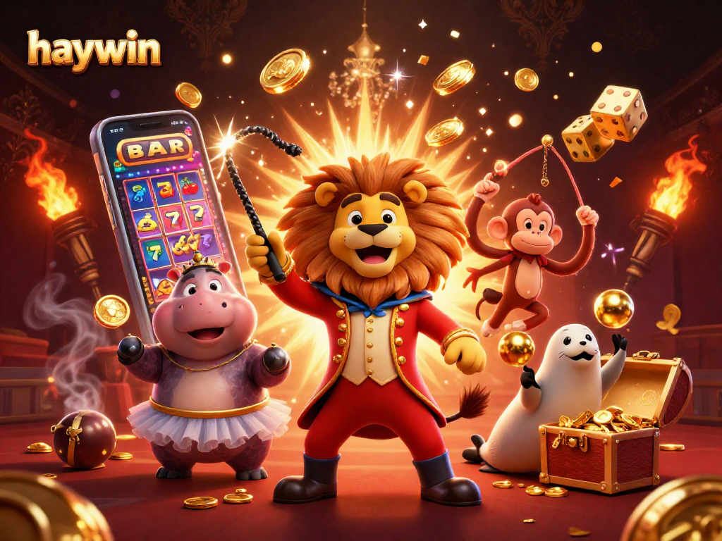Experience the excitement of haywin's virtual casino with lively characters and slot games bursting with rewards.