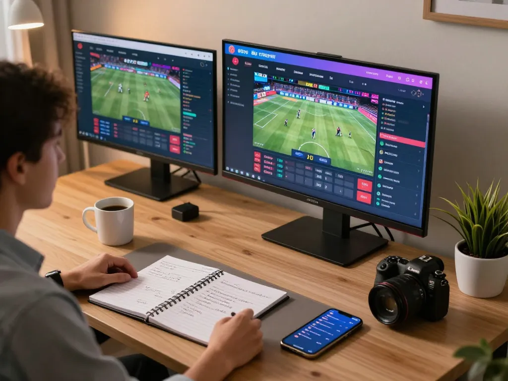 Enjoying sports betting on 88vvgo with multiple screens showing live events and betting strategies.